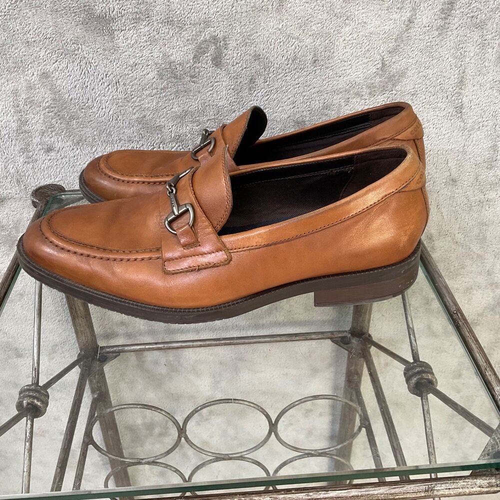 Cole Haan Men’s 8 M Brown Leather Horsebit Loafer Dress Shoes